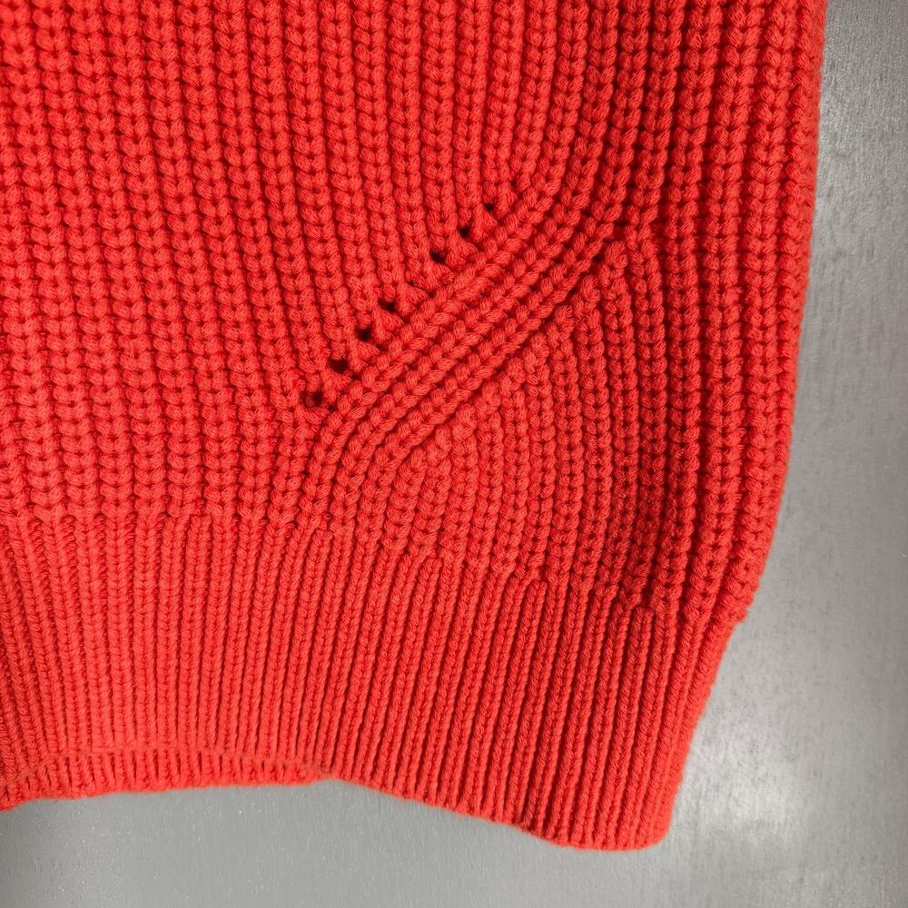 MADEWELL Women's Small Vibrant Orange Knit Sleeveless Sweater Vest Colorful Boho - Picture 7 of 8